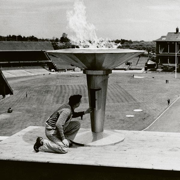 The Olympic flame in Melbourne, 1956