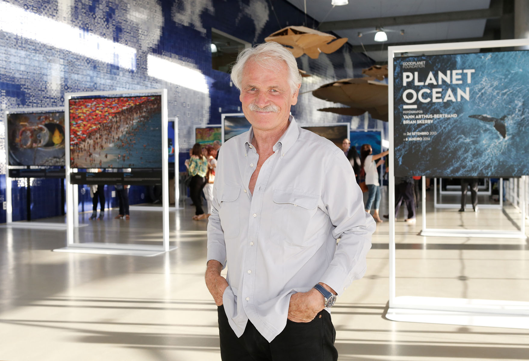Yann Arthus Bertrand during his exhibition at Good Planet Foundation